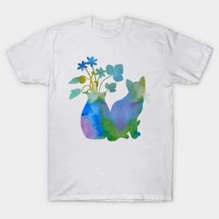 Cat and flowers T-Shirt